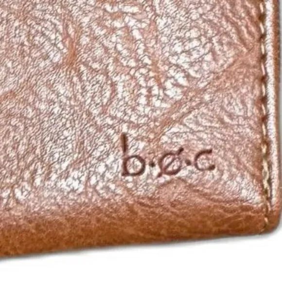 BOC Embossed Saddle Leather Tri-Fold Large Wallet - Picture 2 of 4